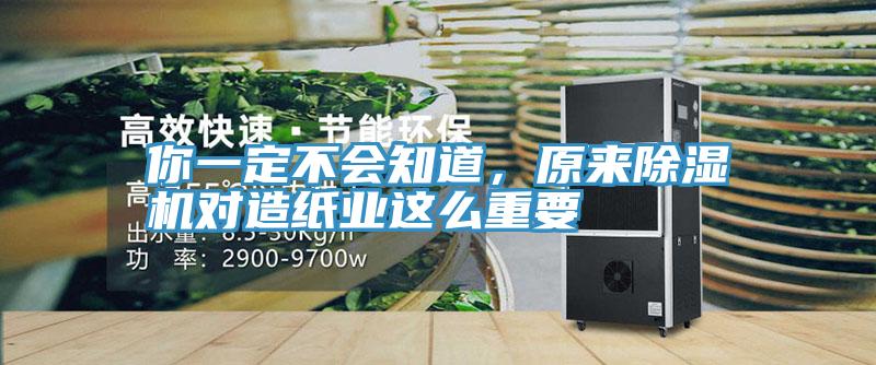 你一定不會知道，原來除濕機對造紙業(yè)這么重要