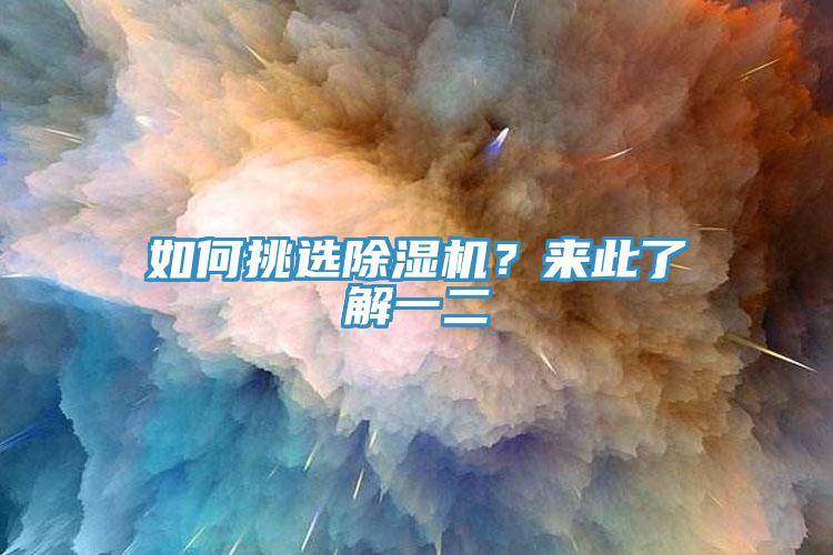 如何挑選除濕機？來此了解一二
