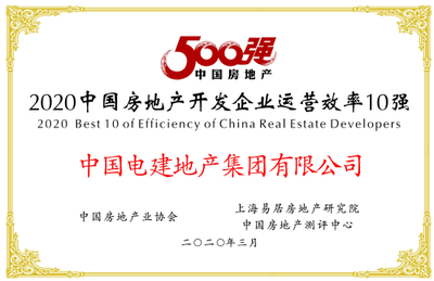 中國電建地產(chǎn)集團榮膺“2020中國房地產(chǎn)開發(fā)企業(yè)500強”，打造綜合開發(fā)與工程建設(shè)新標(biāo)桿